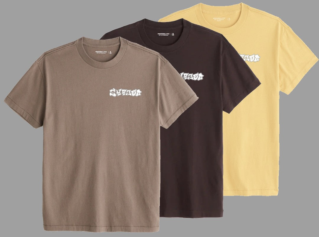 Light brown, Brown, Yellow tee bundle