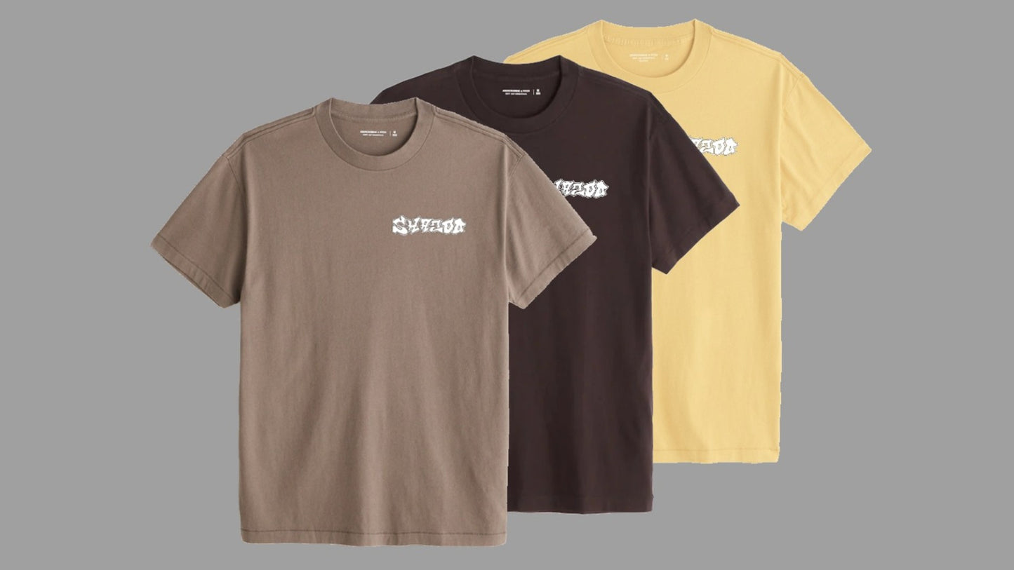 Light brown, Brown, Yellow tee bundle