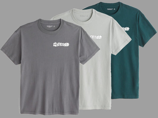 Dark grey, Grey, Green tee bundle